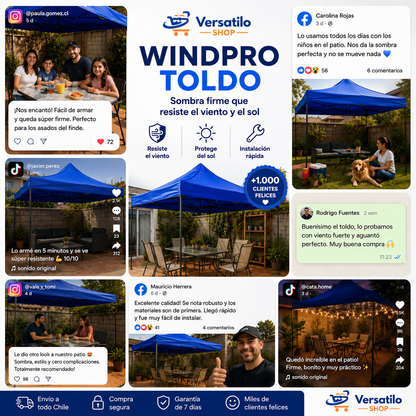 WindPro - 3x3 mts - Sombra que resiste el viento