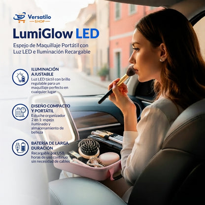 LumiGlow LED - Iluminación de estudio en tu neceser