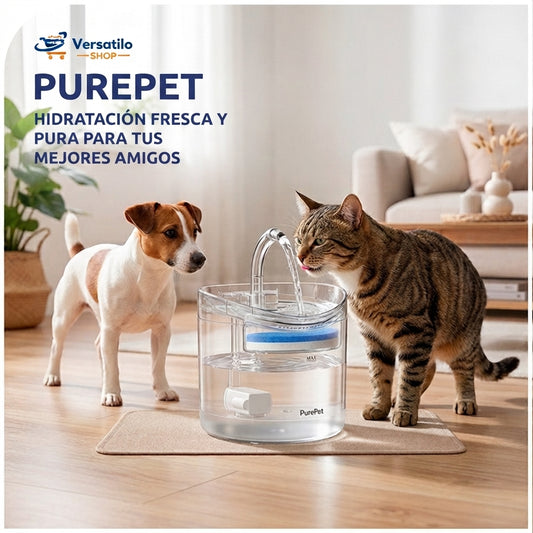 PurePet — Agua 100% libre de bacterias y olores